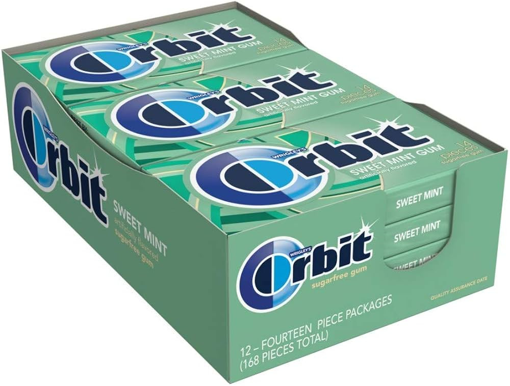 ORBIT Sweet Mint Sugar Free Chewing Gum, 12 Packs of 14-Pieces (168 Total Pieces) | Amazon (US)
