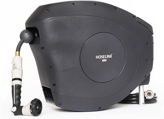 HOSELINK Charcoal, 82ft Automatic Retractable Garden Hose Reel, 9/16”, 8-Pattern Spray Nozzle, ... | Amazon (US)