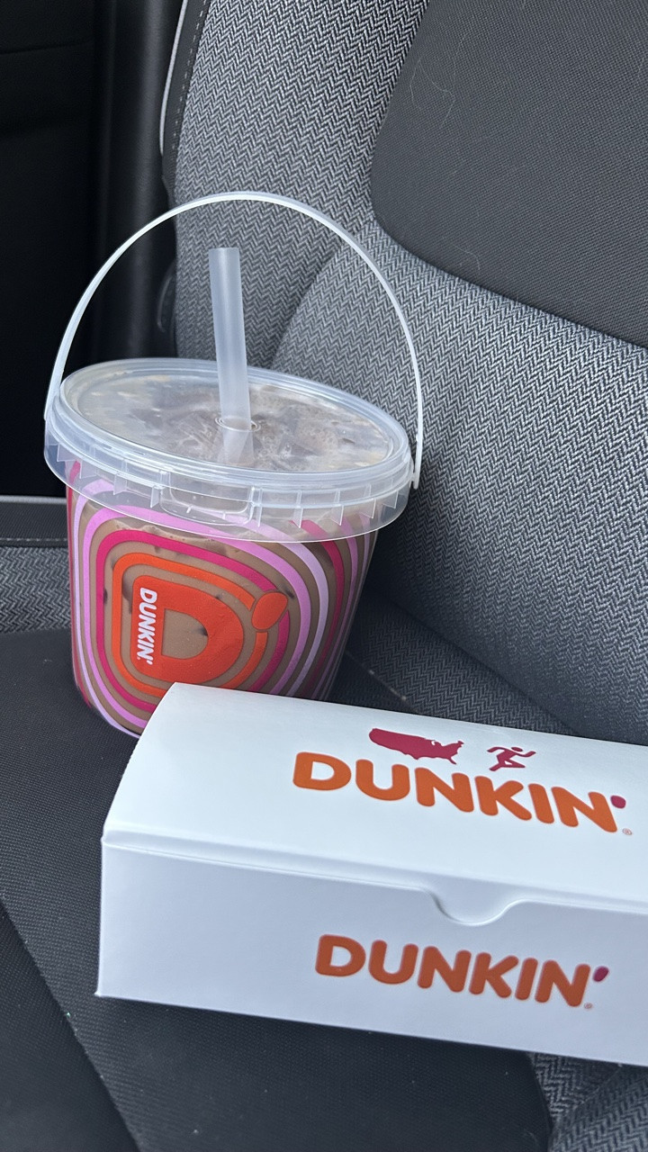 // me + my little {xxl} iced coffee against the world 🎀☕️ @dunkin //