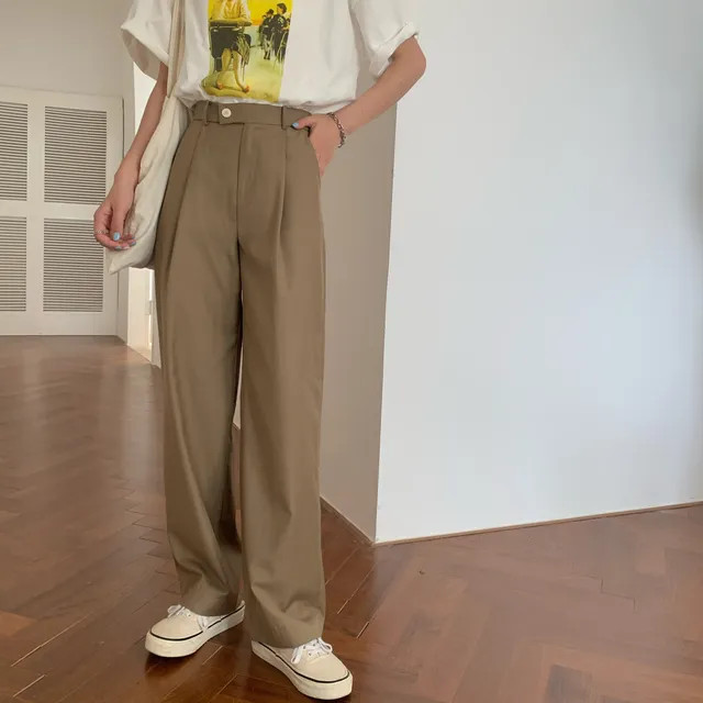 Moon City - High-Waist Straight Leg Dress Pants | YesStyle | YesStyle Global
