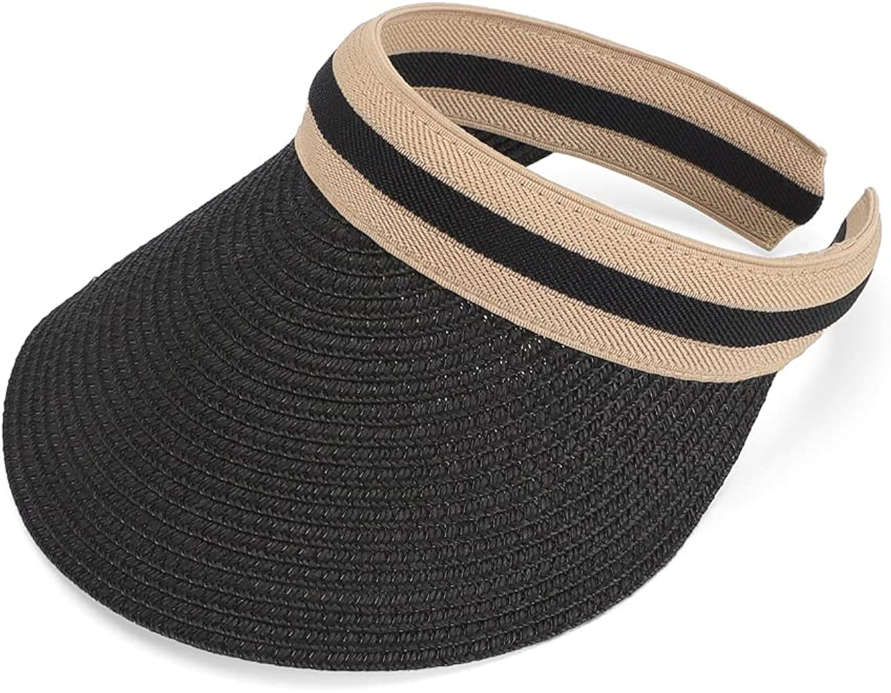 Women Summer Sun Hat Lady's Portable Beach Visor Bowknot Straw Hat | Amazon (US)