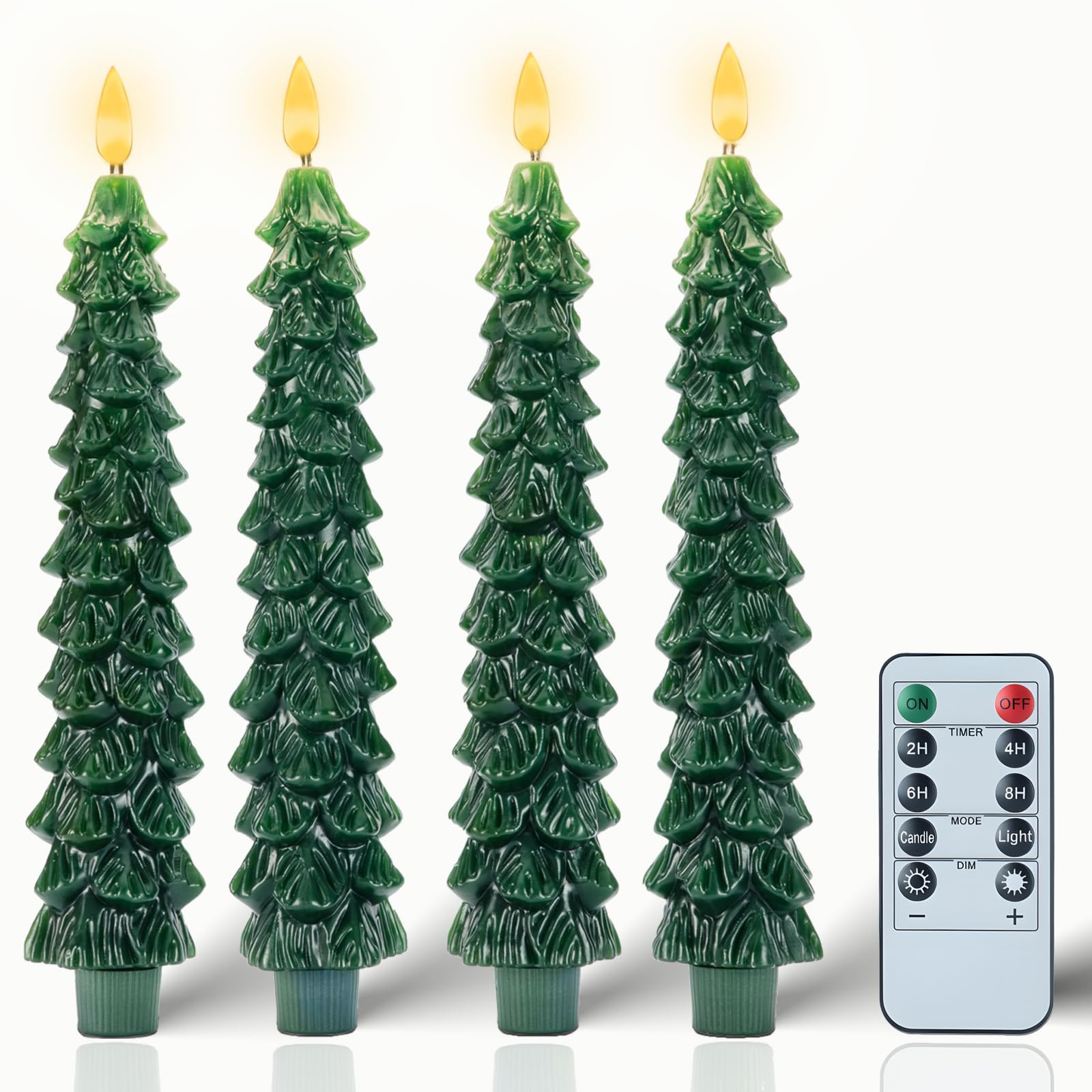 Christmas Decorations Indoor - 4 PCS Christmas Tree Candles with Remote and Timer - Flameless Chr... | Amazon (US)