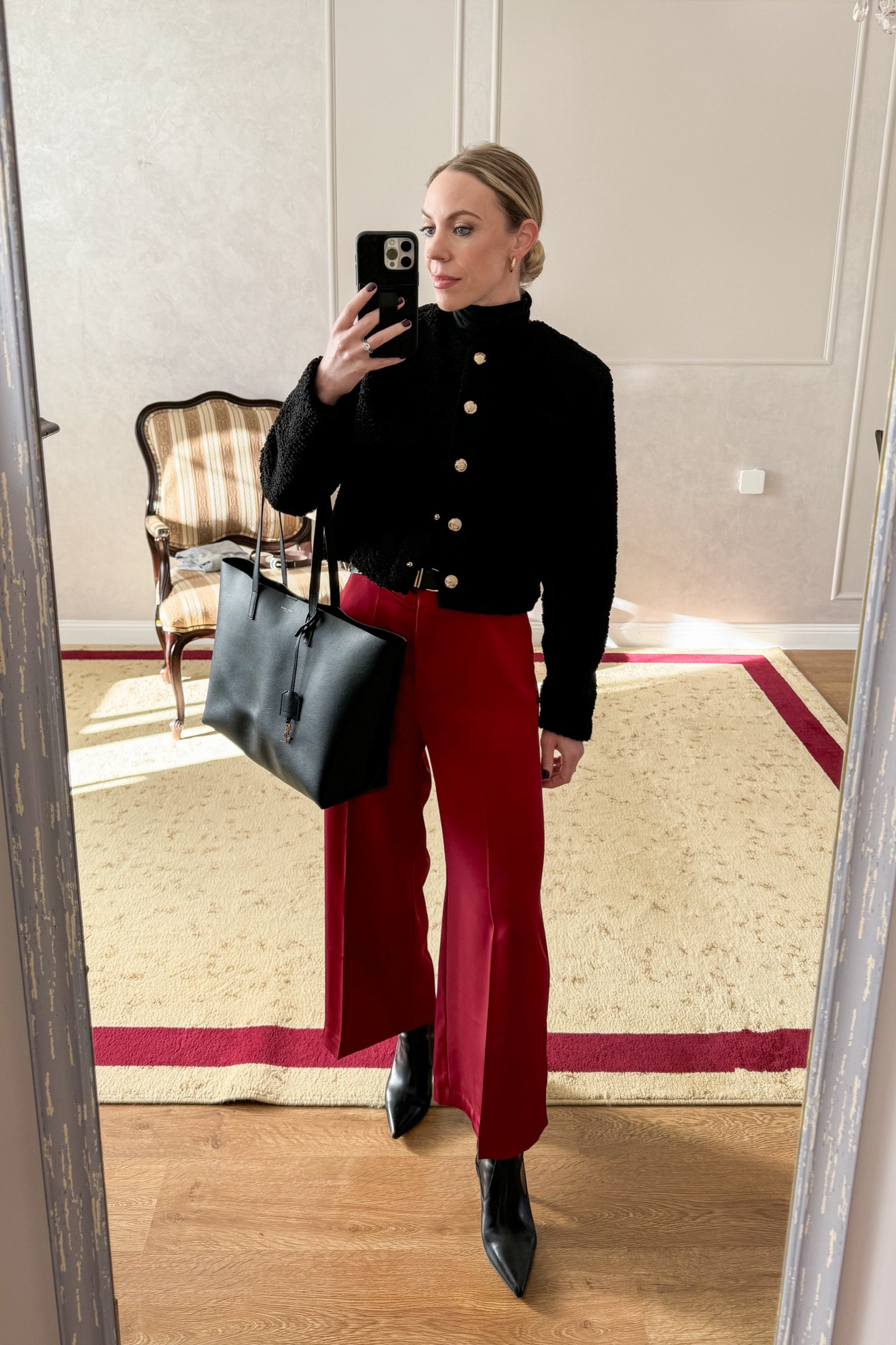 Affordable fall workwear - teddy fleece gold button cardigan is under $25 and pants are under $30 (this is the cropped style, linking the full length version)

#LTKWorkwear #LTKFindsUnder50 #LTKOver40