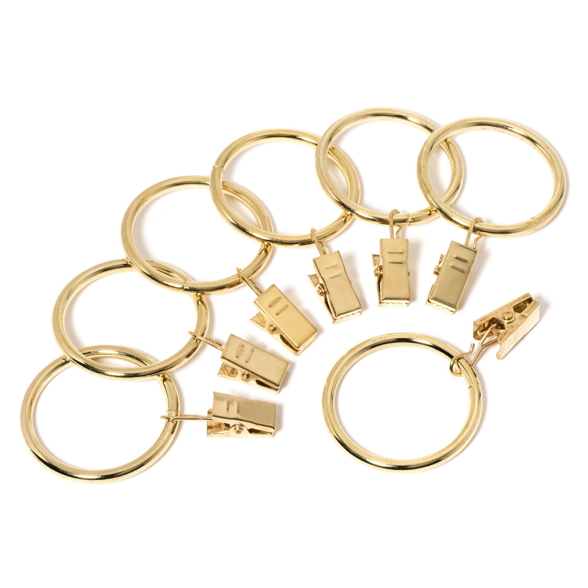 1.5 Inch Metal Curtain Clip Rings in Gold Finish, Set of 50 | Walmart (US)