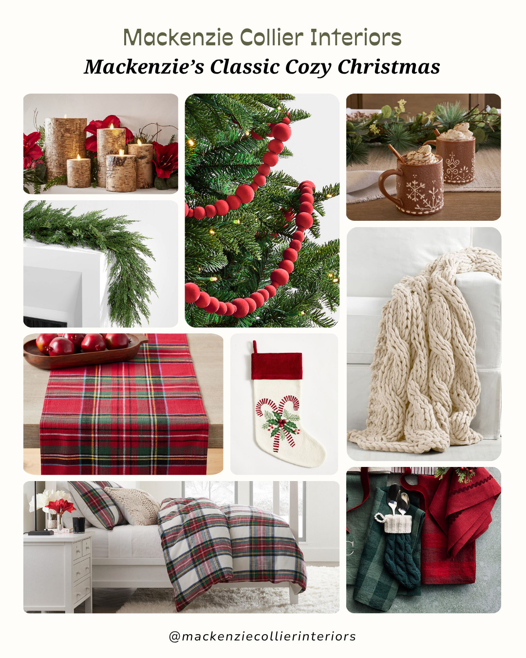 Bring timeless charm to your holiday home with Mackenzie’s Classic Cozy Christmas decor. Think plaid bedding, cable-knit throws, birch candles, and evergreen garlands that make every space feel warm, nostalgic, and welcoming. Whether you’re hosting family or curling up with cocoa, these classic Christmas home decor finds will help you create a cozy, layered holiday look.

Shop red and green holiday accents, plaid bedding sets, stockings, festive mugs, and garlands to complete your Christmas-ready home. 

 #LTKGiftGuide #LTKHoliday #LTKHome