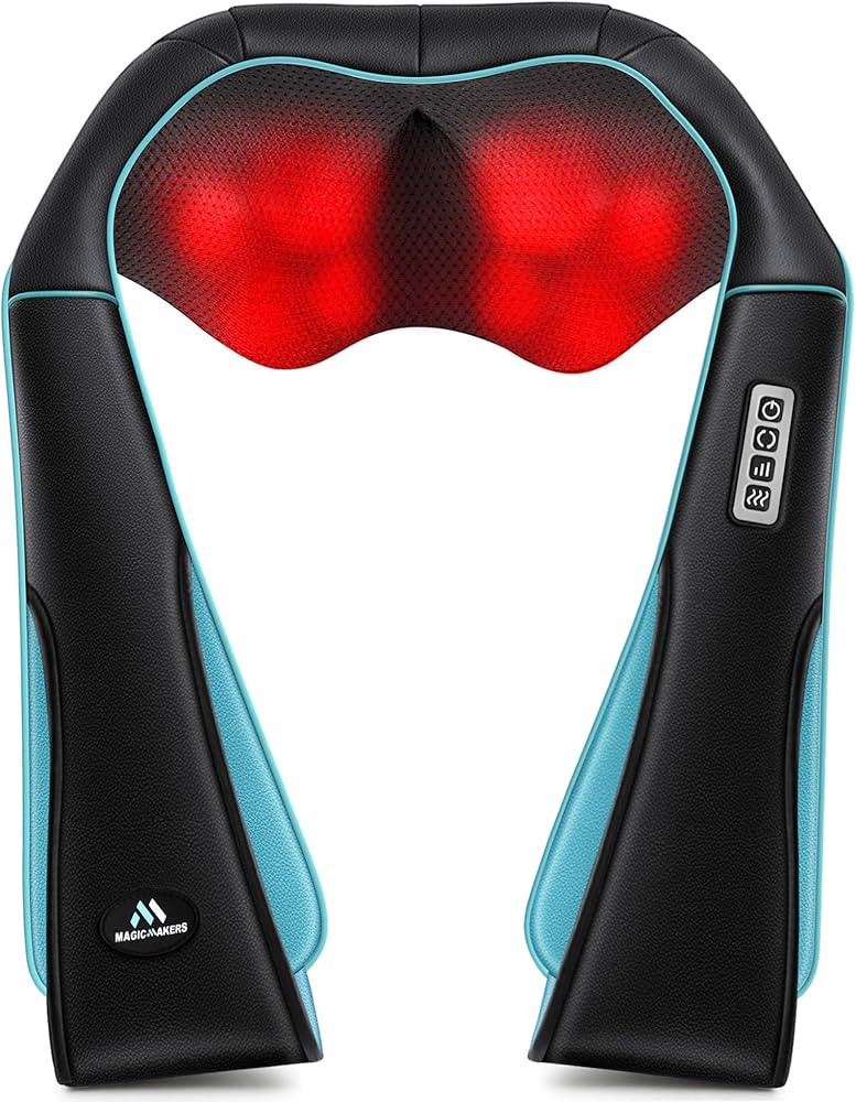 MagicMakers Electric Shiatsu Neck Massager with Heat - Pain Relief for Back, Shoulders & Feet - G... | Amazon (US)