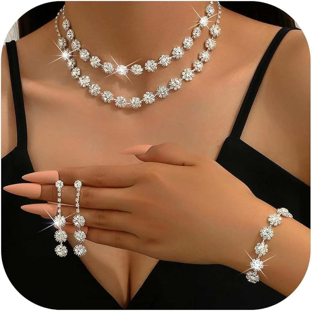 Sterling Silver Pearl Bridal Jewelry Set Women's Necklace Earrings Bridesmaid Jewelry
        Mat... | Amazon (US)