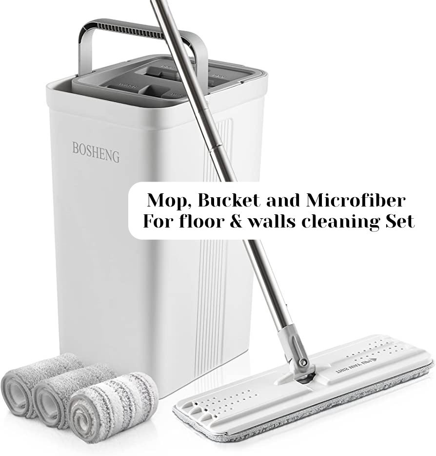 Mop and Bucket with Wringer Set, choose between 2 or 3 Microfiber, Wet and Dry Use for Household Cleaning - White

#LTKdayinmylife #LTKHome
