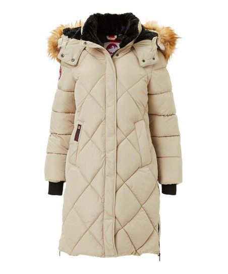 Canada Weather Gear Champagne Hooded Long Puffer Coat - Women & Plus | Zulily