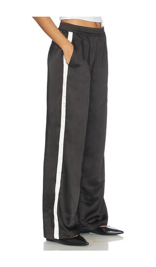 Satin Track Pant in Black | Revolve Clothing (Global)