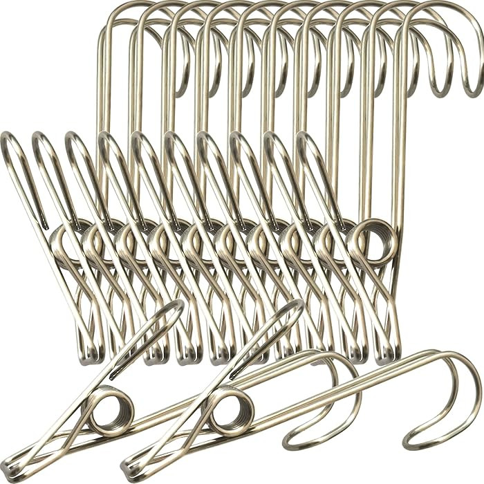 Stainless Steel Clothes Pins, 304 Stainless Steel Metal Long Tail Clothes Pins Stainless Steel Ho... | Amazon (US)