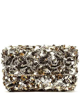 FRANCES VALENTINE Stardust Sequin Shoulder Clutch Bag - Gold | Dillard's