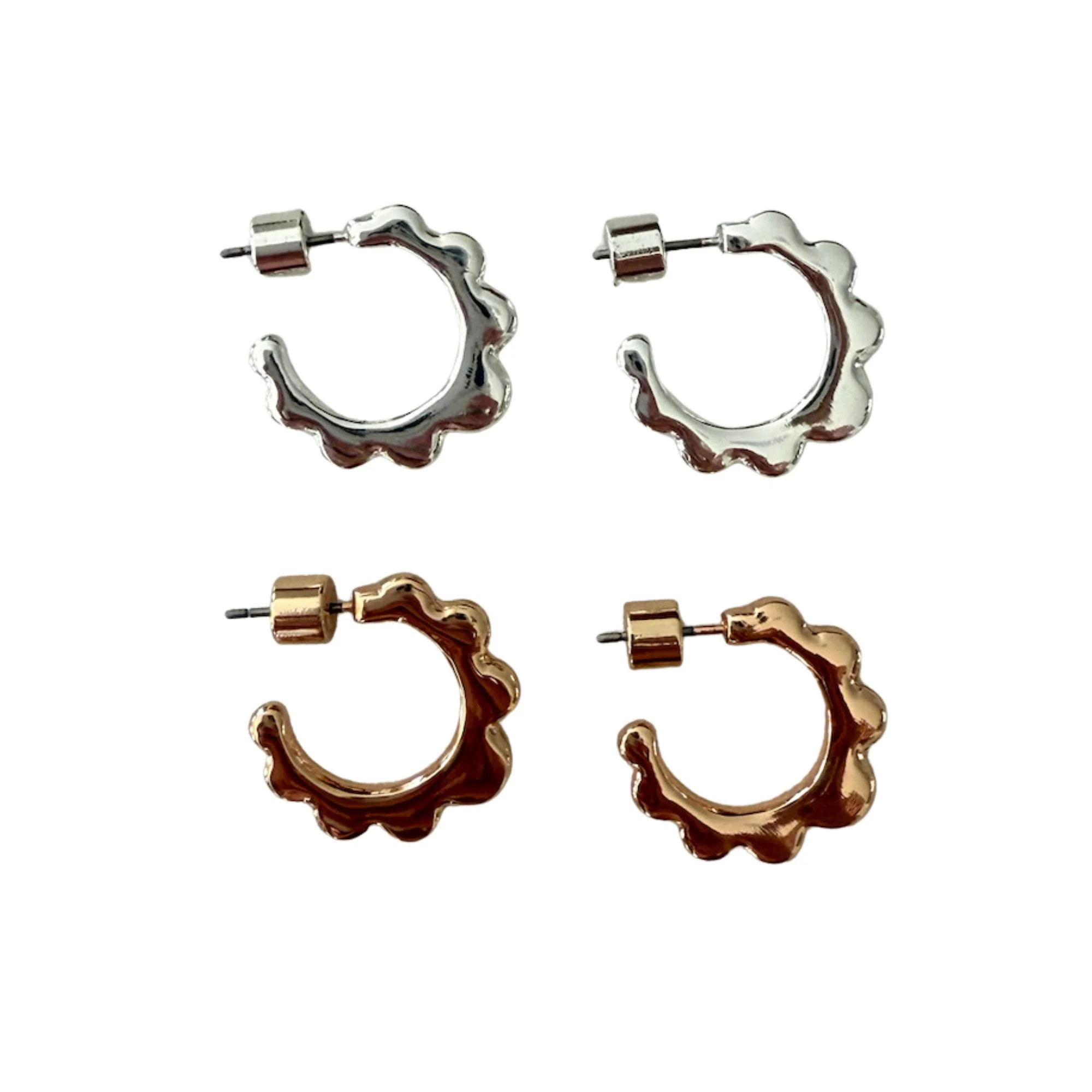 Scalloped Mini Hoop - Silver | Smith and Co. Jewel Design
