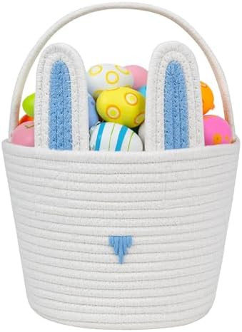 CubesLand Easter Basket for Boys Girls Easter Bunny Basket with Rabbit Ears, Easter Egg Hunting B... | Amazon (US)