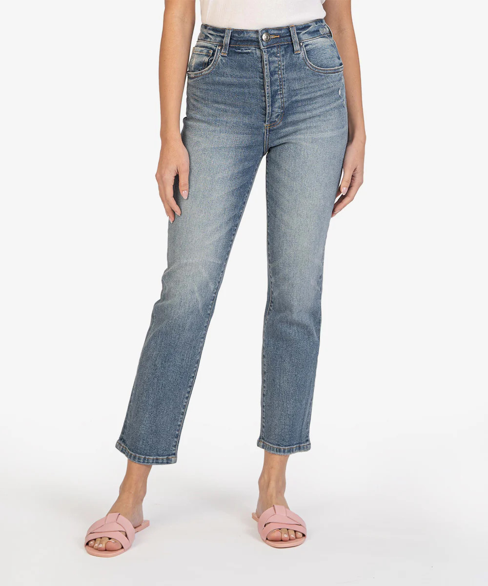 Rosa High Rise Vintage Crop Straight Leg (Entertaining Wash) - Kut from the Kloth | Kut From Kloth