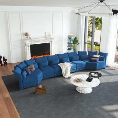 Osvaldas 122'' 11 - Piece Upholstered Sectional With Storage | Wayfair North America