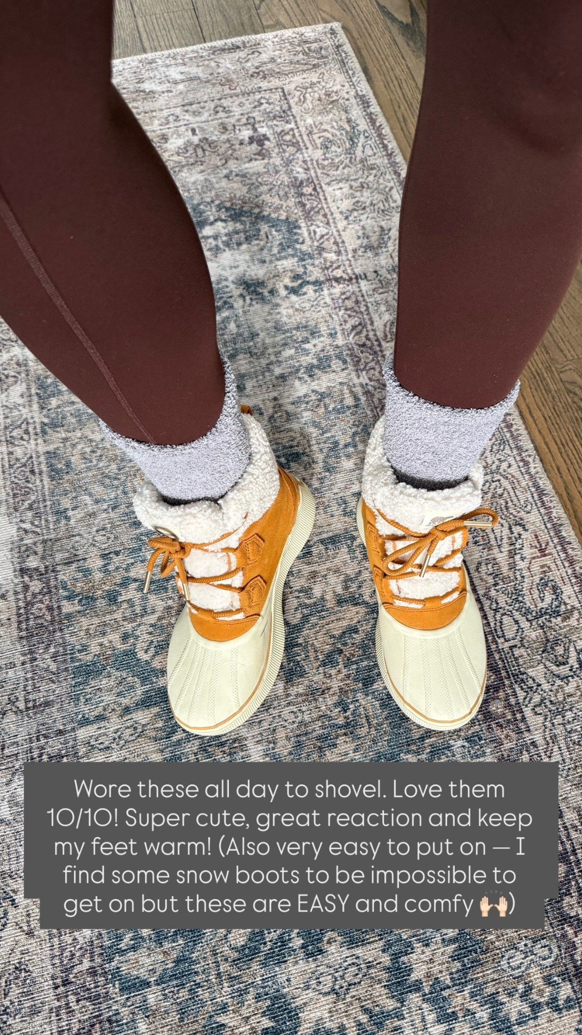 Wore these Sorel snow boots all day to shovel. Love them 10/10! Super cute, great reaction and keep my feet warm! (Also very easy to put on — I find some snow boots to be impossible to get on but these are EASY and comfy 🙌🏻)

#LTKdayinmylife #LTKActive #LTKSeasonal