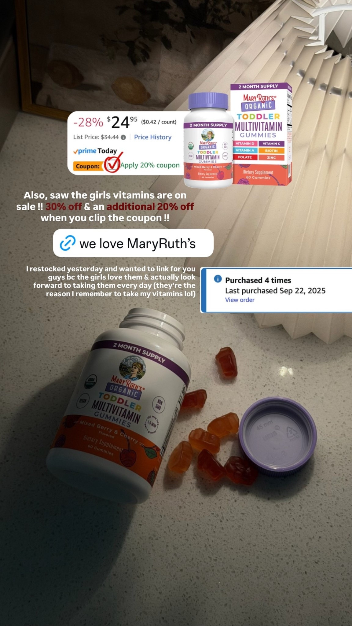 Our kids multivitamins are on sale nearly 30% off plus an additional 20% when you clip the coupon !!

#LTKKids