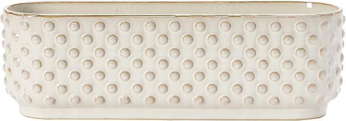 Creative Co-op Stoneware Hobnail Window 3 Sections, Reactive Glaze, White (Each One Will Vary) Pl... | Amazon (US)