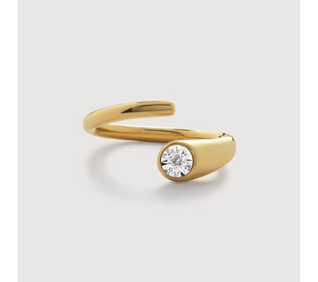 Lab Grown Diamond Solitaire Wrap Ring | Monica Vinader (Global)