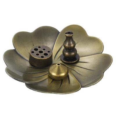 Unique Bargains Zinc Alloy Lightweight Textured Smooth Surface Incense Holder Bronze 4 Pcs | Target