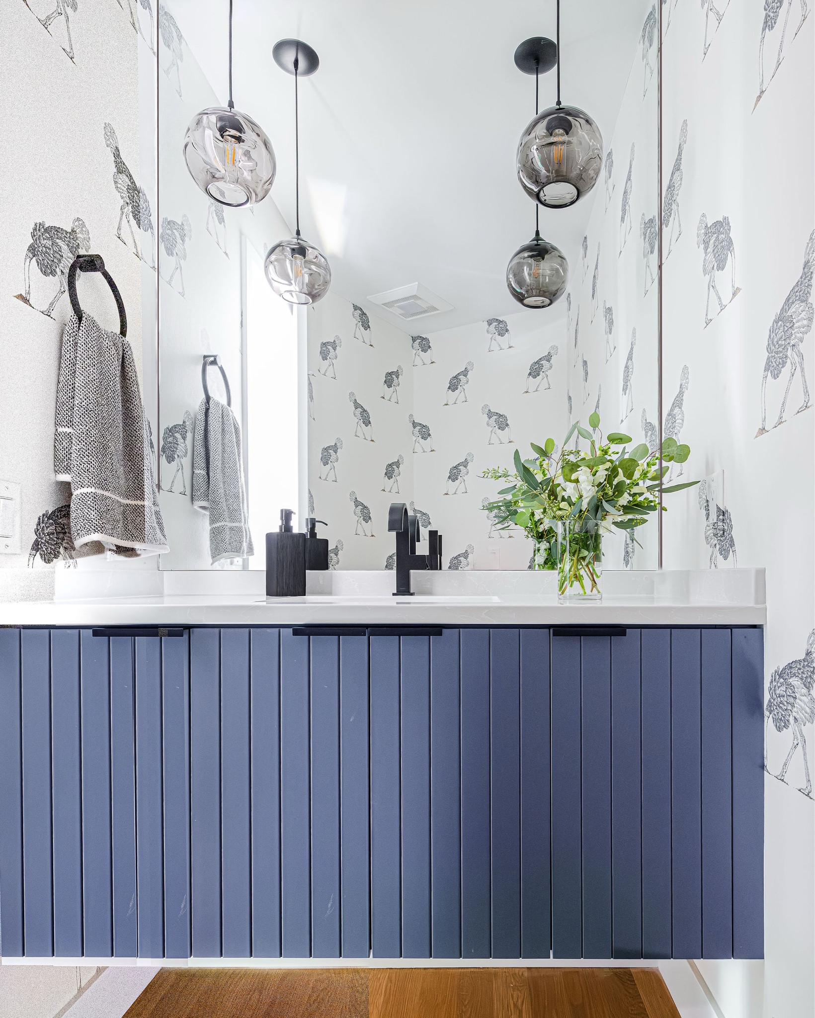 Swipe through for the After ➡️ Rendering ➡️ Before of this bathroom renovation project! Snag the vanity painted color, the white Kohler sink, modern black faucet, and the matte black bathroom accessories. 

#LTKSaleAlert #LTKHome