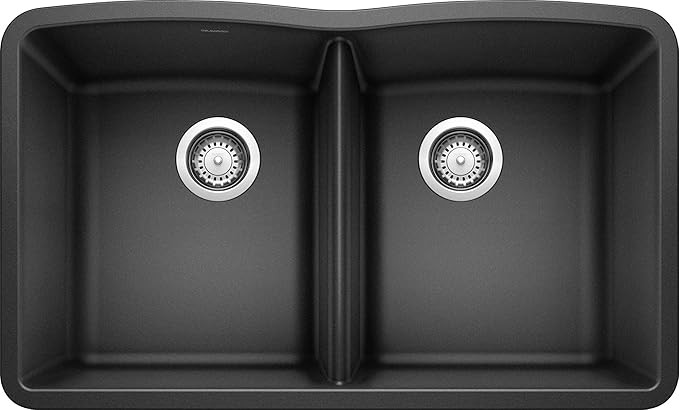 BLANCO 440184 Diamond Equal Double Bowl Kitchen Sink, 9.50 x 19.25 x 32.00 inches, Anthracite | Amazon (US)