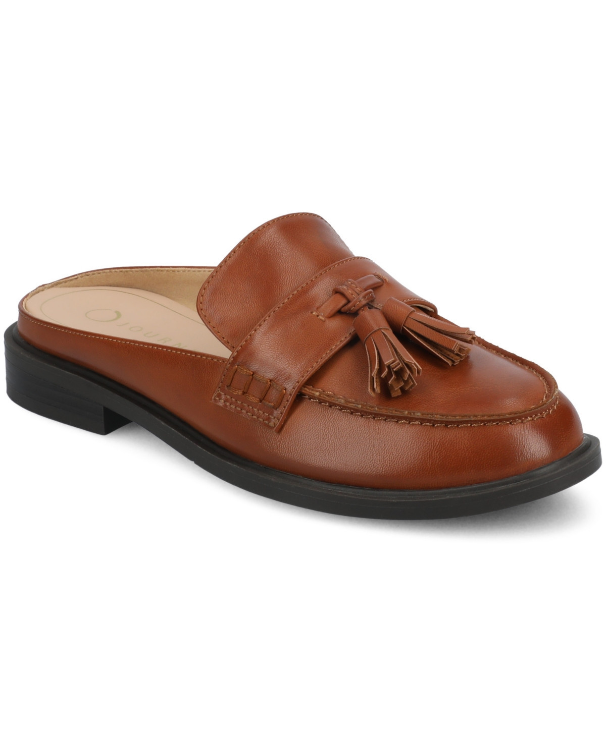 Journee Collection Women's Azura Tassel Round Toe Comfort Mule Loafer - Cognac | Macy's