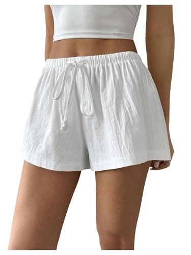 SOLY HUX Womens Drawstring Waist Wide Leg Lounge Shorts Casual Summer Fashion Apparel | Amazon (US)