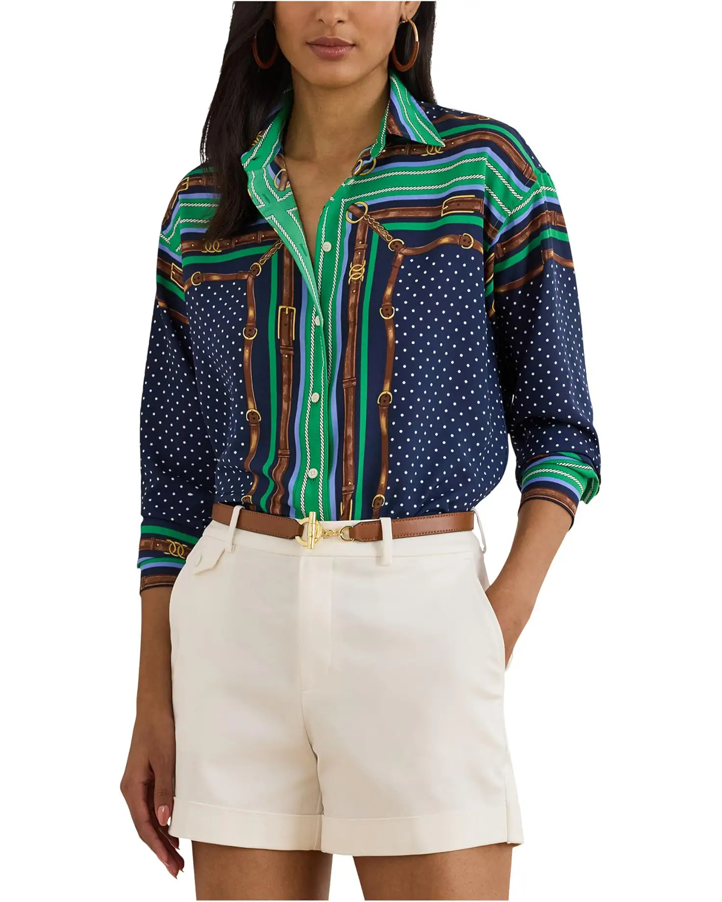 Relaxed Fit Belting & Polka-Dot Shirt | Zappos