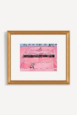 Pink Tennis Court Painting Homage to Venus and Serena Wall Art | Anthropologie (US)