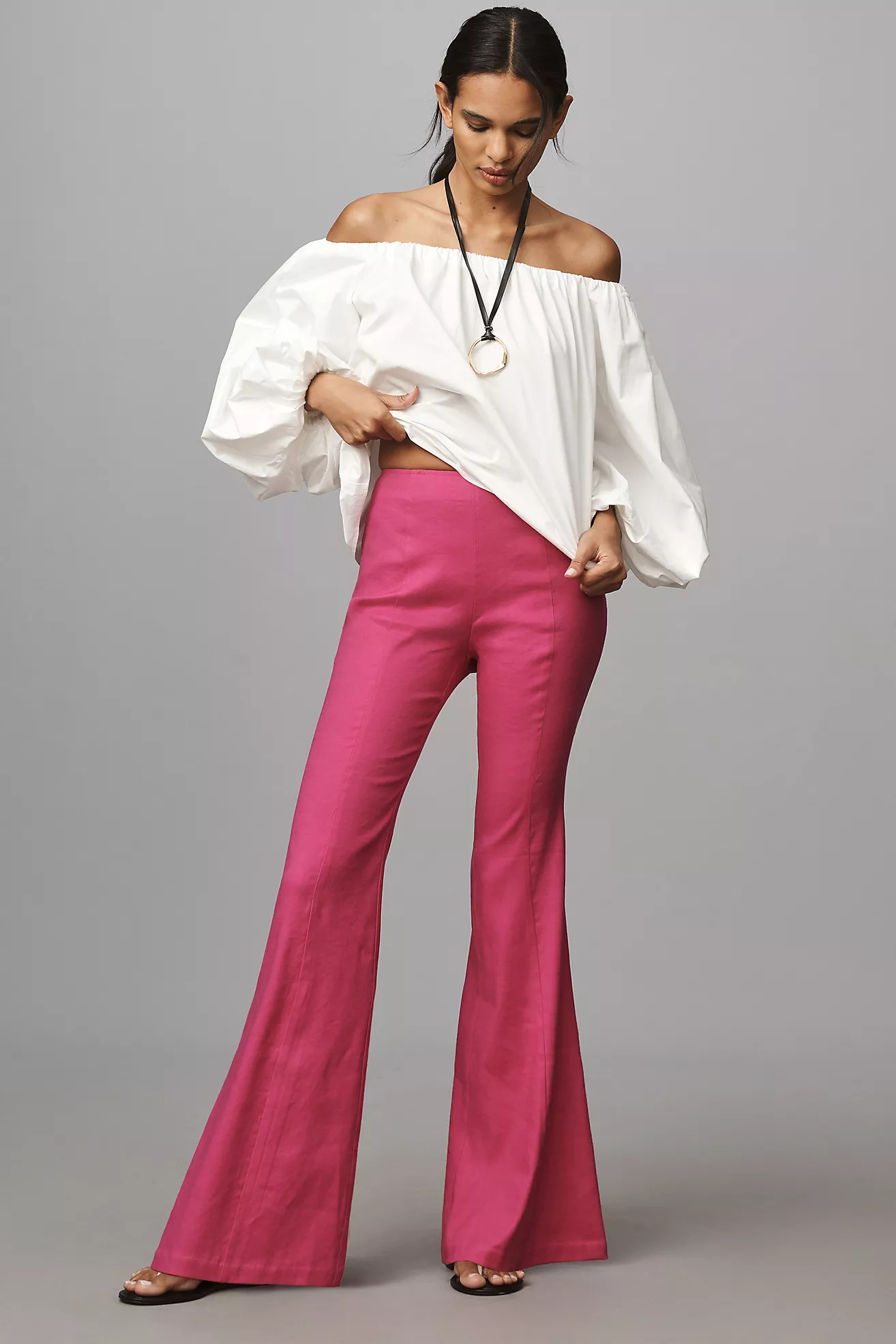 By Anthropologie Linen Flare Pants | Anthropologie (US)
