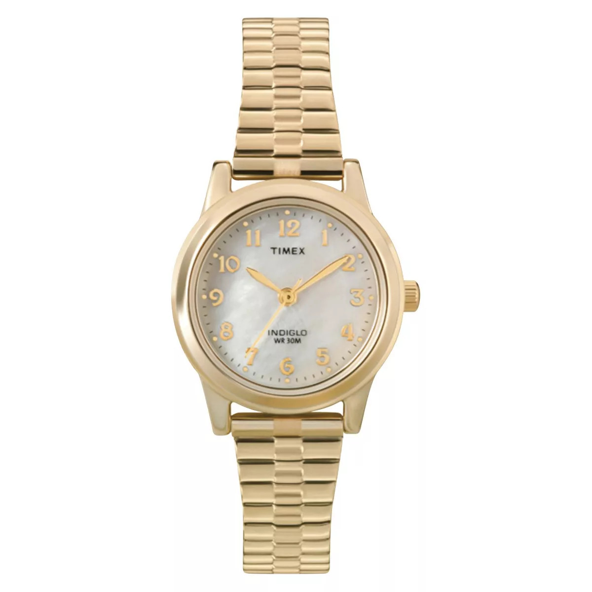 Women's Timex Expansion Band Watch - Gold/Mother of Pearl T2M827JT | Target