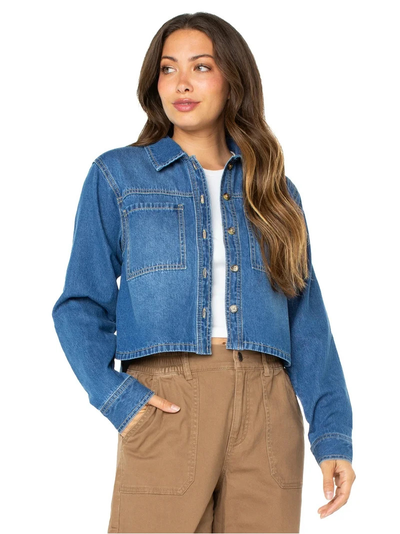 Celebrity Pink Juniors and Juniors Plus Hi Low Long Sleeve Shirt Sizes XXS-3X | Walmart (US)