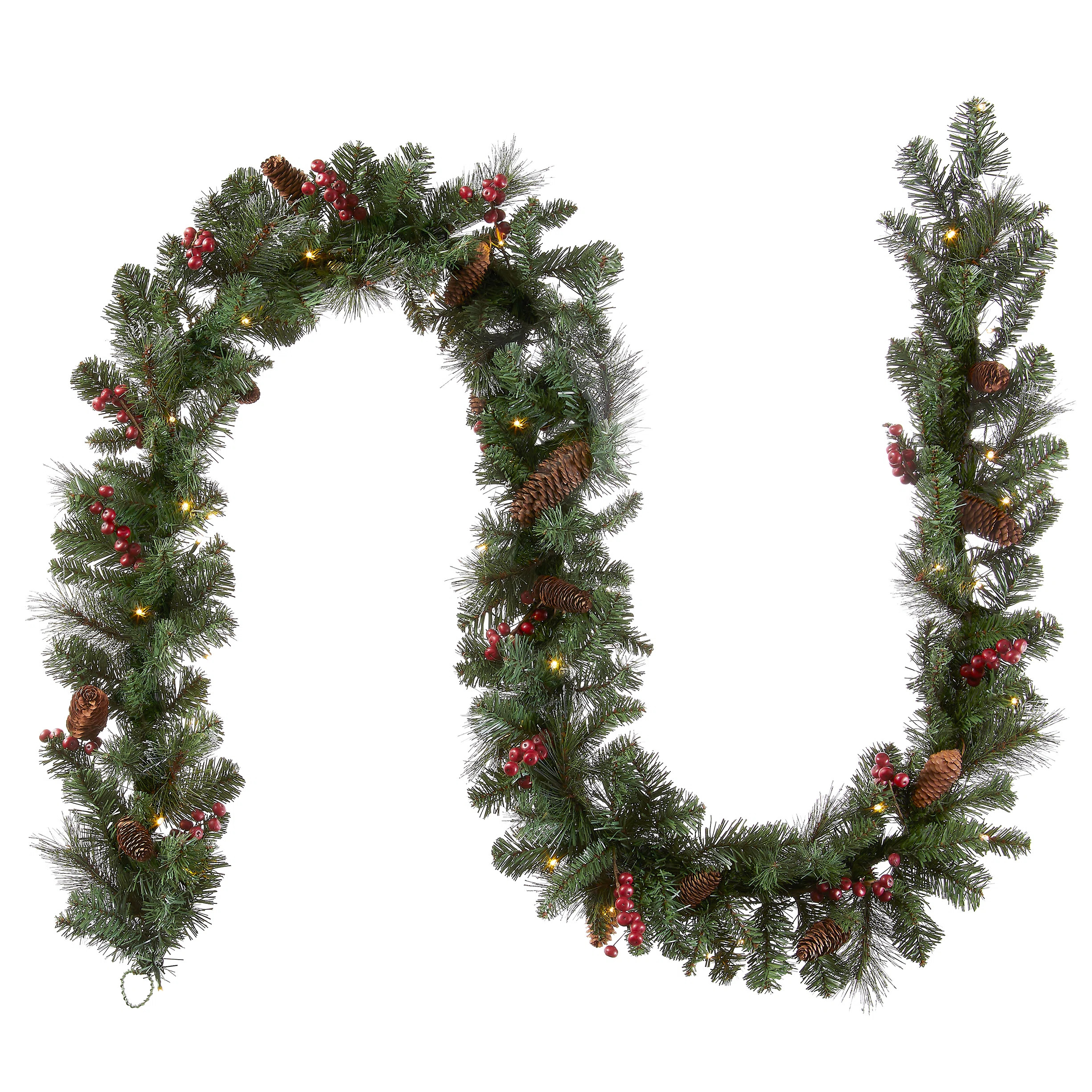 National Tree Company 9ft. Crestwood Spruce Garland with Clear Lights | Wayfair North America