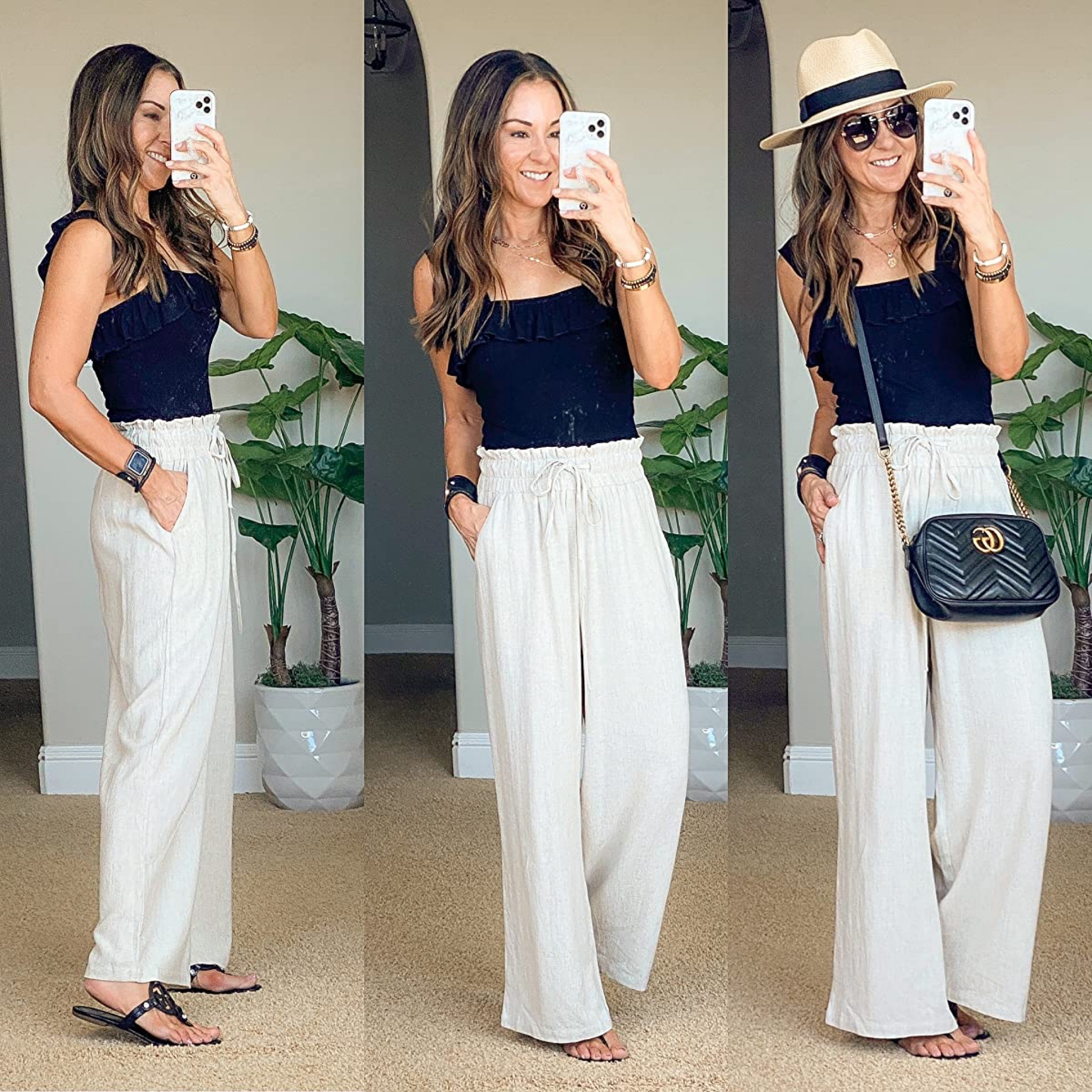 Resort wear outfit idea

I am wearing size S in tank top and beige linen pants - all TTS!

Vacation  Vacation outfits  Resort wear  Resort style  Beach  Beach Outfit  Linen pants  Tank top  Sun hat  Sunglasses  Accessories  Purse  Flip Flops  Sandals 

#LTKtravel #LTKSeasonal #LTKstyletip