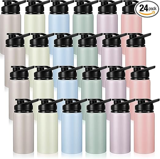 Domensi 24 Pack Aluminum Water Bottle Bulk Reusable Water Bottle, Lightweight Easy Carry Leakproo... | Amazon (US)