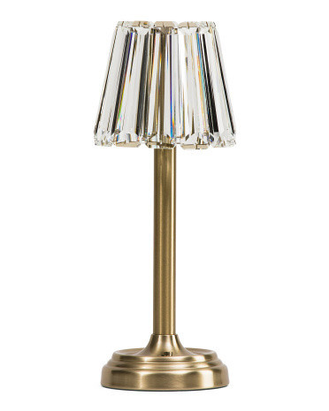 13.5in Cordless Rechargeable Crystal Prism Table Lamp | TJ Maxx
