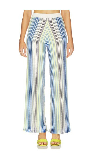 Line & Dot Kit Striped Knit Sweater Pants in Blue,Green. - size XS | Revolve Clothing (Global)
