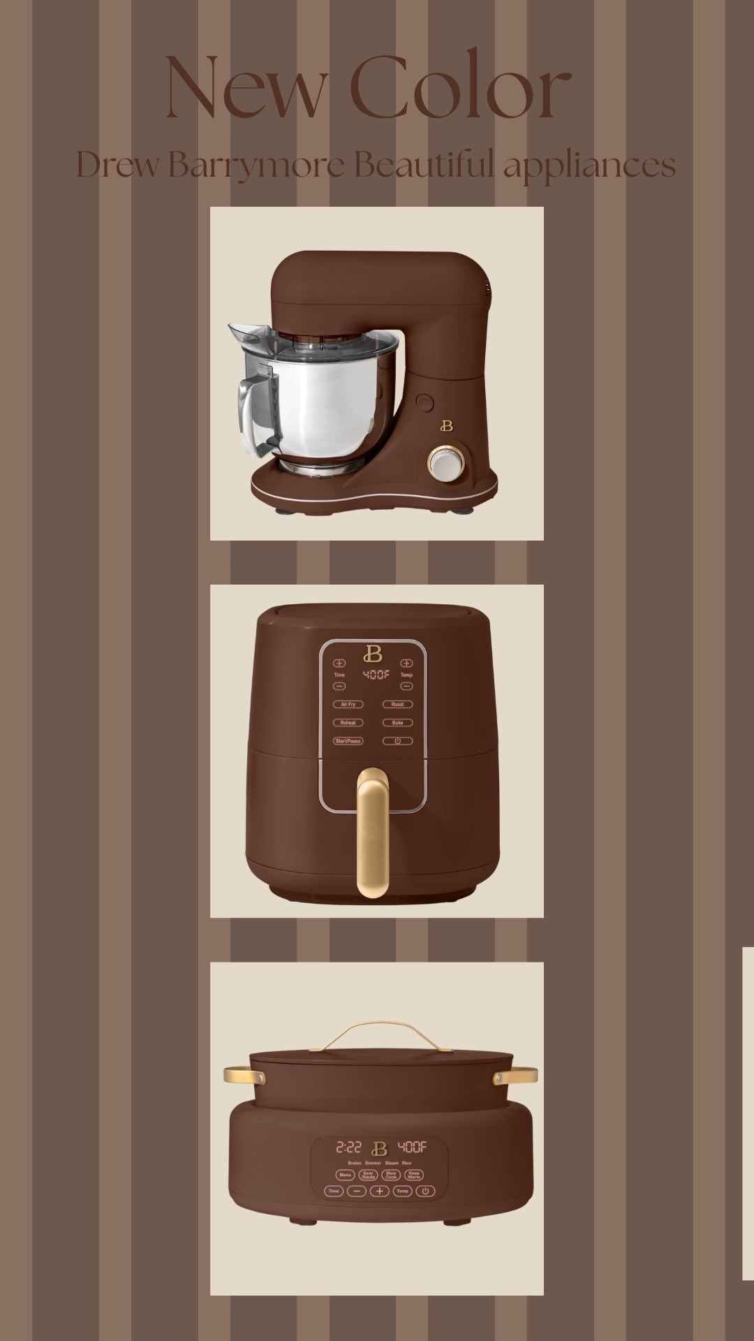 New color option from the Beautiful appliance line with Drew Barrymore! This chocolate brown option is gorgeous! 😍🤎




#kitchenappliances #kitchen #chocolatebrown #beautifulappliances #drewbarrymore #walmart #fallvibes