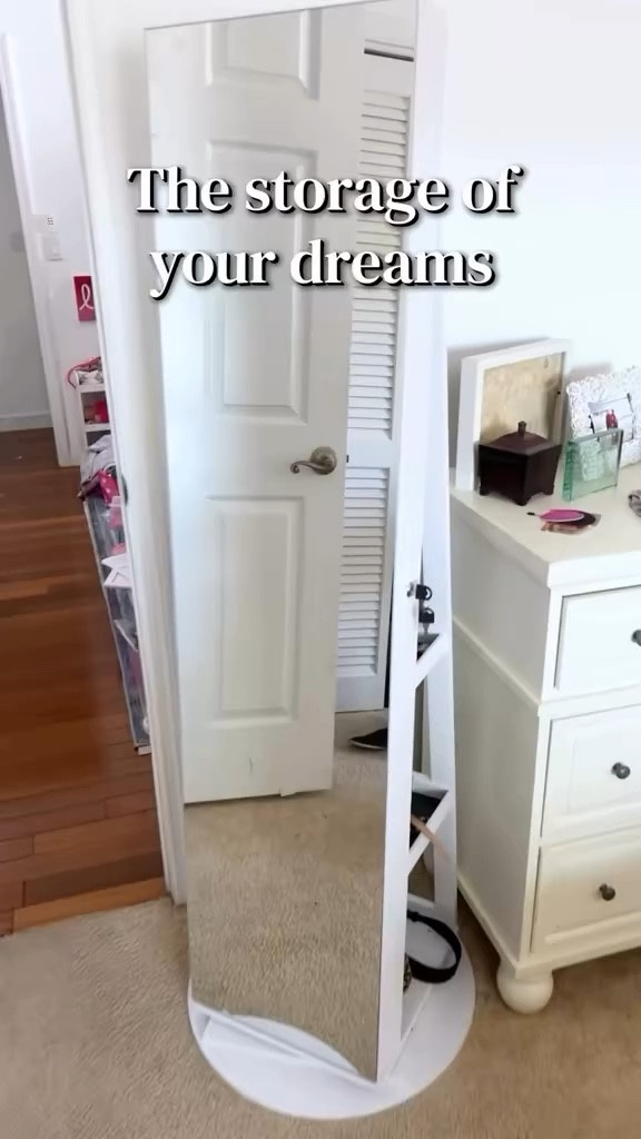This storage mirror makes your bedroom feel like a boutique. So much storage and easily find all your jewelry and keep it knot-free 

#smallspacesolutions #fulllengthmirror #smallspaceorganization #njmoms #storageforsmallspaces

#LTKHome #LTKmomlife #LTKSaleAlert