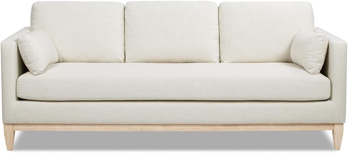 Jennifer Taylor Home Knox 84" Modern Farmhouse Sofa, Flax White Linen | Amazon (US)