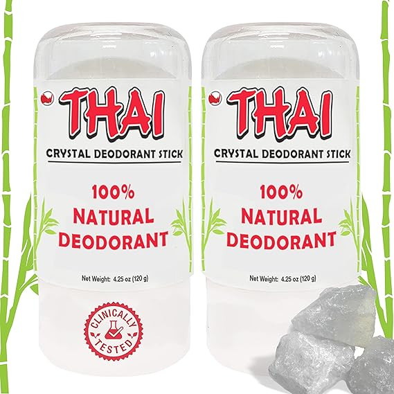 2-PACK Thai Crystal Deodorant Salt Stone - Clinically Tested, Dermatologist Approved - Natural Un... | Amazon (US)
