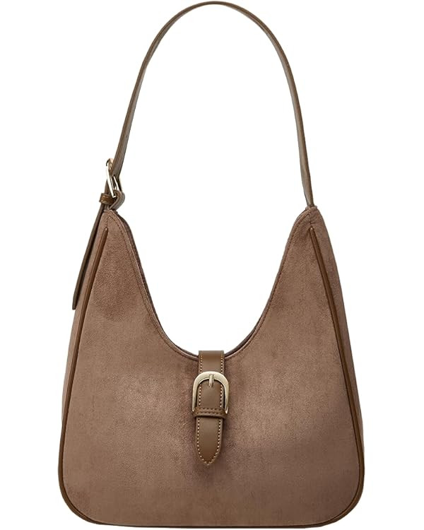 Suede Shoulder Bags For Women Retro Fall Clutch Saddle Bag Small Tote Bag Y2K Satchels Work Purse... | Amazon (US)