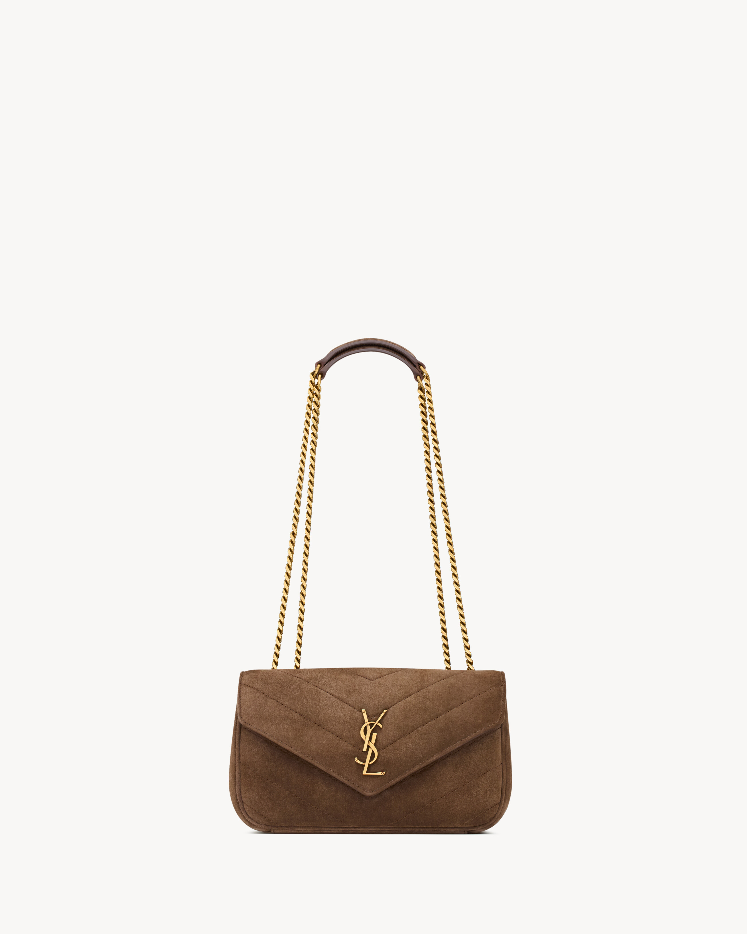Saint Laurent Loulou Small In Matelassé Suede - Amber - Women - One Size | Saint Laurent Inc. (Global)