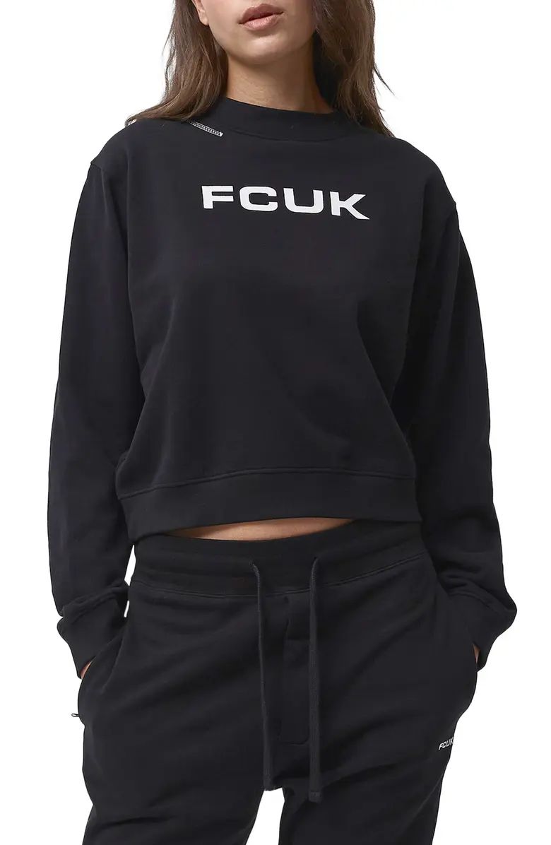 FCUK Crop Crewneck Sweatshirt | Nordstrom | Nordstrom