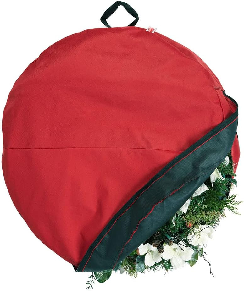 [36 Inch Wreath Storage Container] - for Christmas Wreath up to 36 Inches in Diameter | Bag Hooks... | Amazon (US)