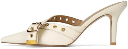 Dsevht Black Kitten Heels for Women Pointed Closed Toe Dressy Bow Heel Vintage Heeled Mules Sexy ... | Amazon (US)