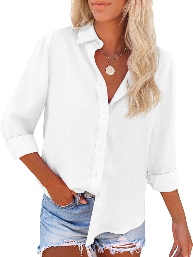siliteelon Button Down Shirts for Women Dress Shirts Long Sleeve Wrinkle-Free Blouse Casual Solid... | Amazon (US)