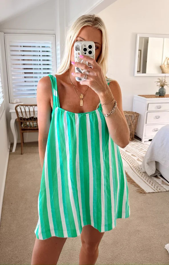 Sicily Dress ~ Parasol Stripe Linen | Show Me Your Mumu